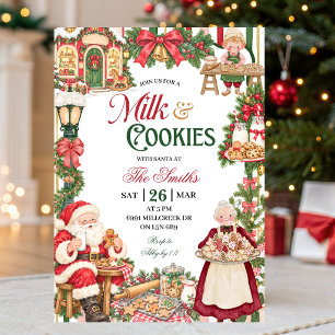 Kerstfeest met Sinterklaas Thema Melk & Koekjes Kaart
