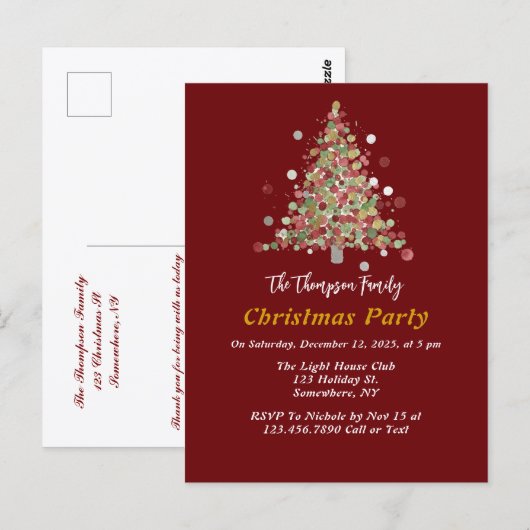 Kerstfeest met Stippenboom Briefkaart (Voorkant / Achterkant)