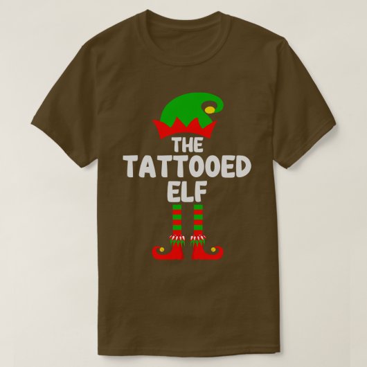kerstfeest met tatoeëerde Elf Matching Family T-shirt (Design voorkant)