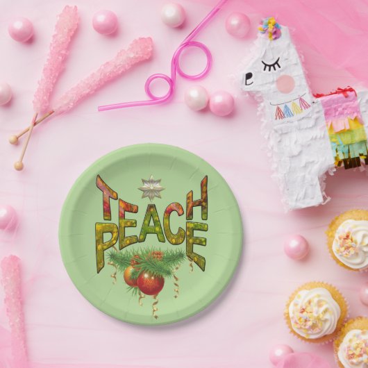 Kerstfeest met Teach-Peace Papieren Bordje (Feest)