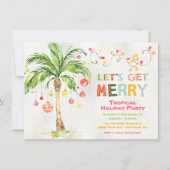 Kerstfeest met tropische palmbomen kaart (Voorkant)