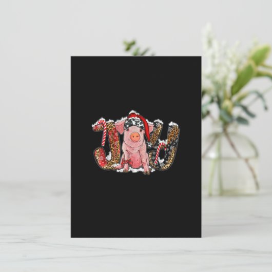 kerstfeest met varkensbrood_1 kaart (Staand voorkant)