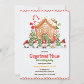 Kerstfeest met versieren van een peperkoekhuis kaart (Voorkant)