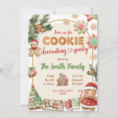 Kerstfeest met versieren van peperkoekjes kaart (Voorkant)