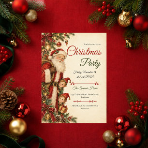 Kerstfeest met Vintage Kerstman Kaart