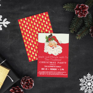 Kerstfeest met Vintage Retro Jolly Kerstman Kaart