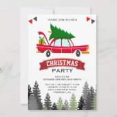 Kerstfeest met Vintage Rode Auto Kaart (Voorkant)