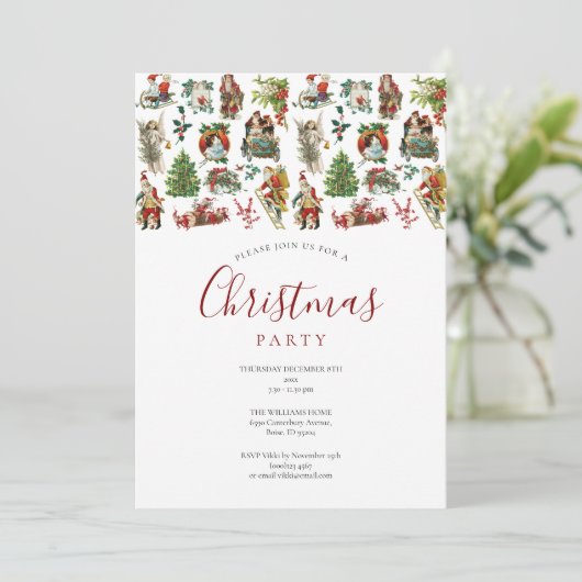 Kerstfeest met vintage sfeer kaart (Staand voorkant)