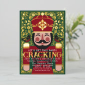 Kerstfeest met volksnotenkraker kraken folie feestdagenkaart (Staand Voorkant)