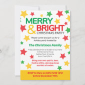 Kerstfeest met vrolijke en heldere ster geel rood kaart (Voorkant)