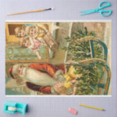  kerstfeest met vrolijke kinderen tissuepapier (Craft)