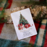 kerstfeest met waterverf feestdagenkaart<br><div class="desc">Deze prachtige waterverf kerstboom met rode cadeaus is elegant en minimaal. Perfect om dit winterseizoen te vieren!</div>