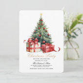 kerstfeest met waterverf feestdagenkaart (Staand voorkant)