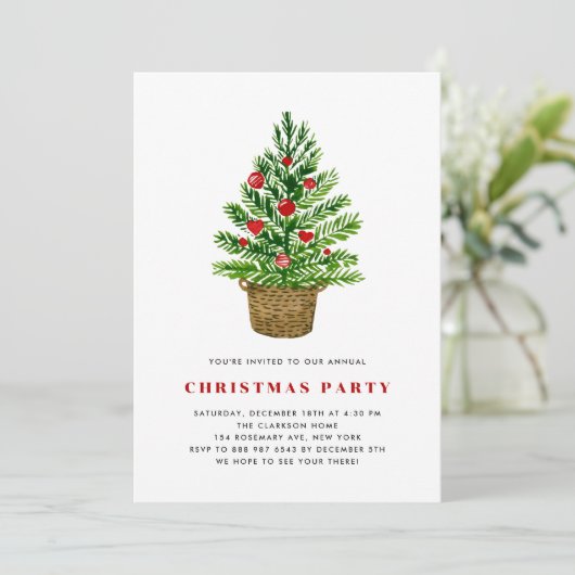 kerstfeest met waterverf kaart (Staand voorkant)