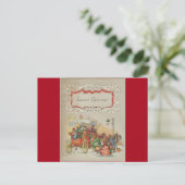 Kerstfeest met winkels feestdagenkaart (Staand voorkant)