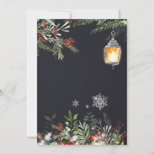 kerstfeest met winterbladerfeest kaart (Achterkant)