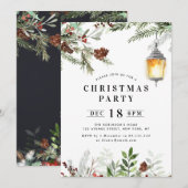 kerstfeest met winterbladerfeest kaart (Voorkant / Achterkant)