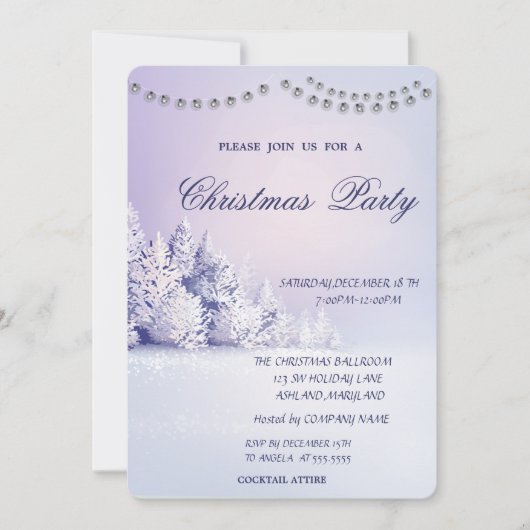 kerstfeest met winterpine sneeuwbos kaart (Voorkant)