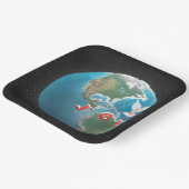 Kerstfeest met witte dove op de wereld papieren bordje (Gebogen)