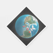 Kerstfeest met witte dove op de wereld servet (Hoek)