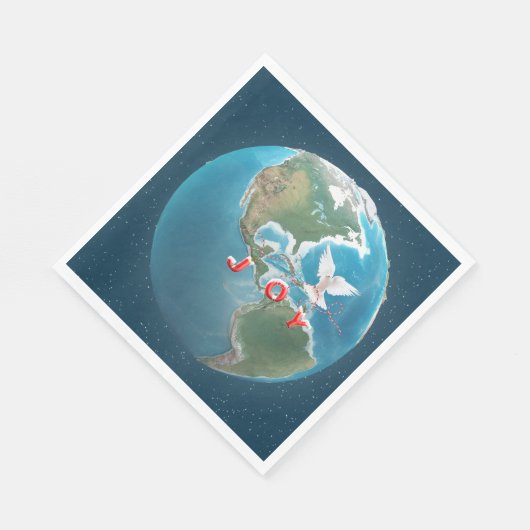 Kerstfeest met witte dove op de wereld servet (Hoek)