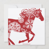 Kerstfeest met witte en rode paarden kaart (Achterkant)