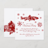 Kerstfeest met witte en rode vis kaart (Voorkant / Achterkant)