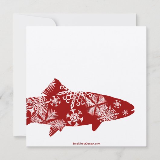 Kerstfeest met witte en rode vis kaart (Achterkant)