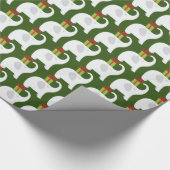 kerstfeest met witte olifant cadeaupapier (Hoek)