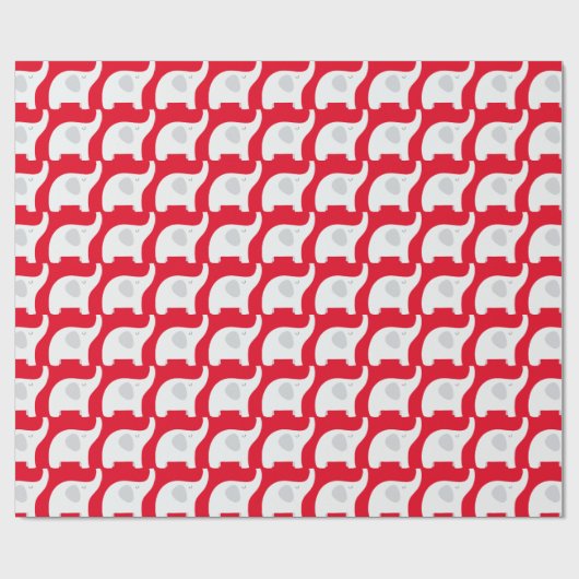 kerstfeest met witte olifant cadeaupapier (Vlak)