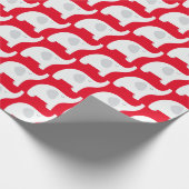 kerstfeest met witte olifant cadeaupapier (Hoek)