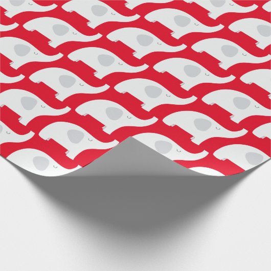 kerstfeest met witte olifant cadeaupapier (Hoek)