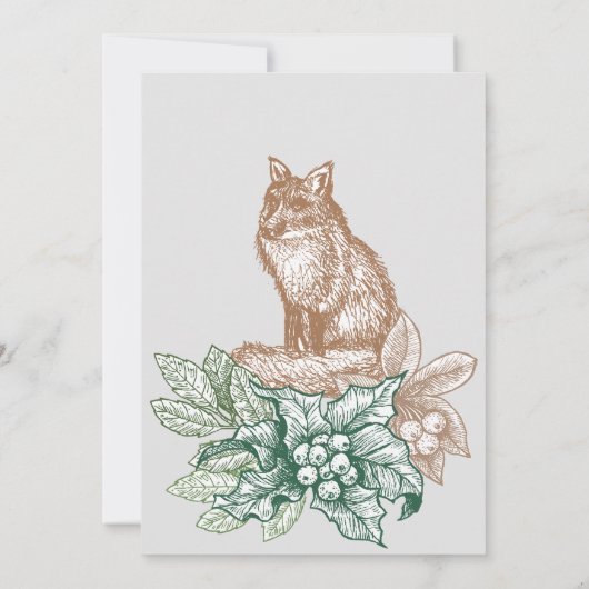 Kerstfeest met Wolf en Wilderness Hol Feestdagenkaart (Achterkant)