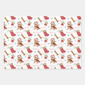 Kerstfeest met Yorkie Pattern Black Inpakpapier Vel (Voorkant 3)