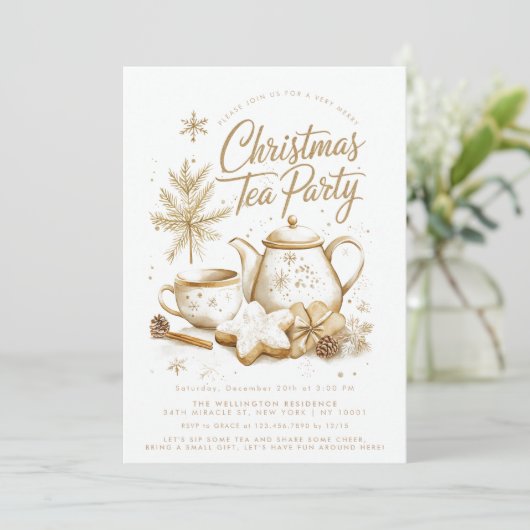 Kerstfeest minimalistisch elegant kaart (Staand voorkant)