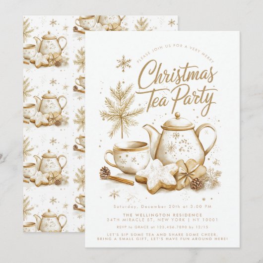 Kerstfeest minimalistisch elegant kaart (Voorkant / Achterkant)