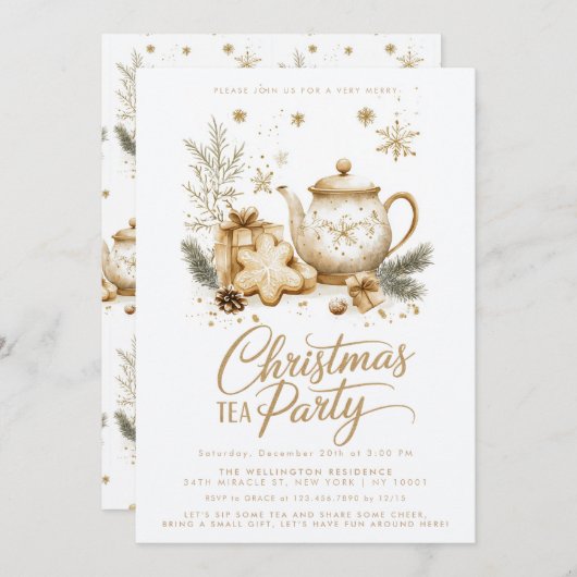 Kerstfeest minimalistisch modern kaart (Voorkant / Achterkant)