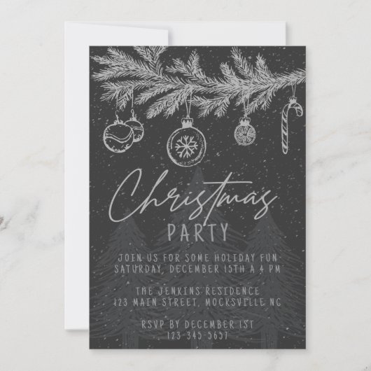 Kerstfeest Minimalistische Hand getrokken Kaart (Voorkant)