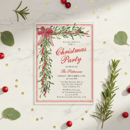 Kerstfeest Mistletoe Boog Modern Vakantiefuif Acryl Uitnodigingen