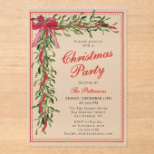 Kerstfeest Mistletoe Boog Modern Vakantiefuif Acryl Uitnodigingen (Voorkant)