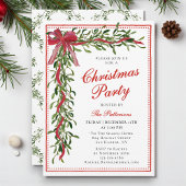 Kerstfeest Mistletoe Bow Modern Holiday Party Kaart