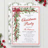 Kerstfeest Mistletoe Bow Modern Holiday Party Kaart