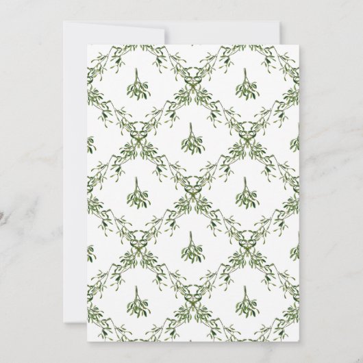 Kerstfeest Mistletoe Bow Modern Holiday Party Kaart (Achterkant)