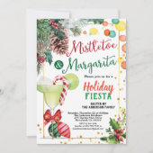 Kerstfeest Mistletoe en Margarita cocktail Kaart (Voorkant)