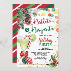 Kerstfeest Mistletoe en Margarita cocktail Kaart