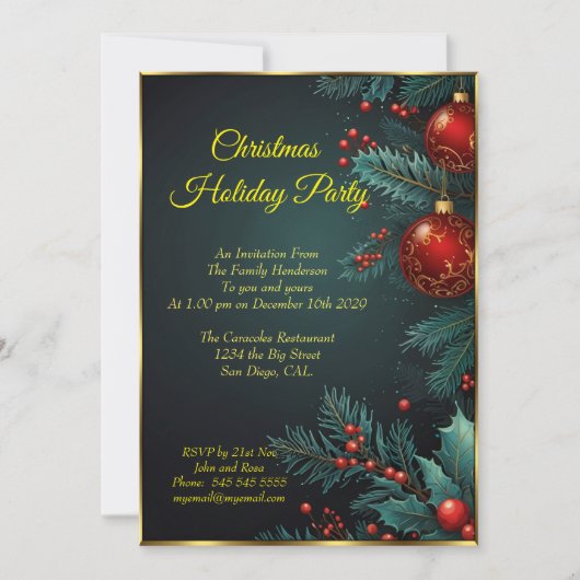 Kerstfeest Mistletoe rode kerstballen Kaart (Voorkant)