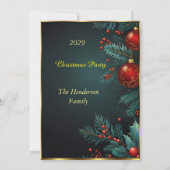 Kerstfeest Mistletoe rode kerstballen Kaart (Achterkant)