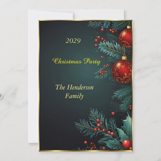 Kerstfeest Mistletoe rode kerstballen Kaart (Achterkant)