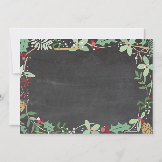 Kerstfeest Mistletoe Xmas Krijtbord Uitnodigen Kaart (Achterkant)