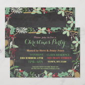 Kerstfeest Mistletoe Xmas Krijtbord Uitnodigen Kaart (Voorkant / Achterkant)